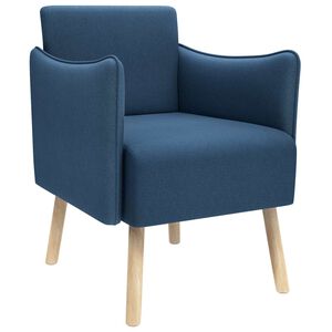 vidaXL Silla de acento Azul Tela
