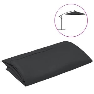 vidaXL Tela de repuesto para sombrilla voladiza negra 300 cm