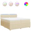 vidaXL Cama box spring con colch&oacute;n tela color crema 200x200 cm