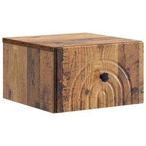 vidaXL Mesita de Noche de Pared Madera envejecida 33 x 34,5 x 20 cm