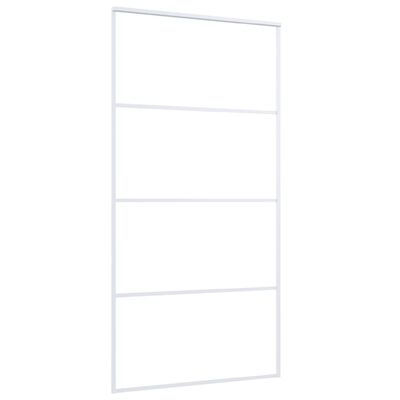 vidaXL Puerta corredera ESG vidrio y aluminio blanca 102,5x205 cm