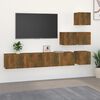vidaXL Mueble de pared para TV madera contrachapada roble ahumado