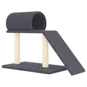 vidaXL Rascador para gatos con t&uacute;nel y escalera gris oscuro 55,5 cm