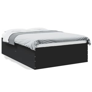 vidaXL Estructura de cama madera de ingenier&iacute;a negra 140x190 cm