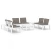 vidaXL Set de muebles de jard&iacute;n 6 piezas con cojines pl&aacute;stico blanco