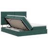 vidaXL Cama con almacenamiento Verde oscuro 200 x 200 cm Terciopelo