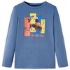 Camiseta infantil de manga larga azul m&eacute;lange 104