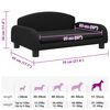 vidaXL Cama para perros de tela negra 70x45x30 cm