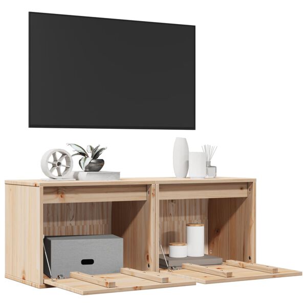 vidaXL Armarios de pared 2 uds madera maciza de pino 45x30x35 cm