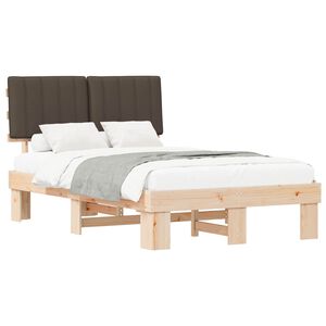 vidaXL Estructura de Cama con Cabecera Tapizada Taup&eacute; 120 x 190 cm