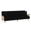 vidaXL Sof&aacute; cama de 2 plazas con almohadas y taburete terciopelo negro