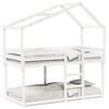 vidaXL Cama litera con techo madera maciza de pino blanco 75x190 cm