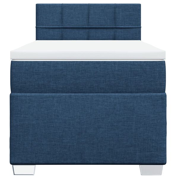 vidaXL Cama box spring con colch&oacute;n tela azul 100x200 cm
