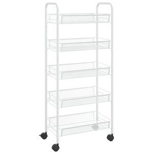 vidaXL Carrito de cocina 5 niveles hierro blanco 46x26x105 cm
