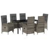 vidaXL Conjunto de Comedor de Jard&iacute;n 7 pcs Gris rat&aacute;n sint&eacute;tico