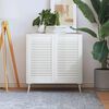 vidaXL Puerta de armario lamas 2 uds madera pino blanco 69x39,4 cm