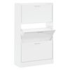 vidaXL Mueble zapatero madera contrachapada blanco brillo 63x24x103 cm