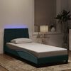 vidaXL Estructura de cama con LED sin colch&oacute;n Hanko terciopelo verde oscuro 80x200 cm