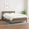 vidaXL Cama box spring con colch&oacute;n tela gris taupe 140x190 cm