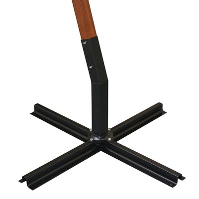 vidaXL Sombrilla colgante con palo madera maciza de abeto negro 3x3 m