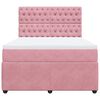 vidaXL Cama box spring con colch&oacute;n terciopelo rosa 140x200 cm
