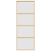 vidaXL Puerta corredera dorada vidrio ESG esmerilado aluminio 76x205cm