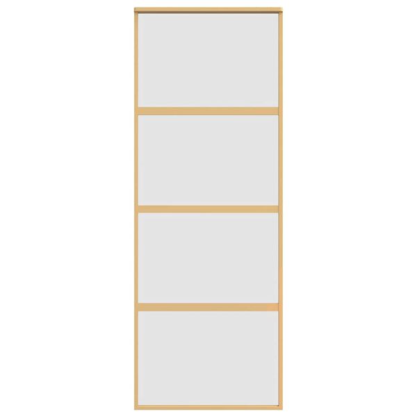 vidaXL Puerta corredera dorada vidrio ESG esmerilado aluminio 76x205cm