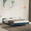 vidaXL Estructura de cama sin colch&oacute;n terciopelo azul oscuro 140x190cm