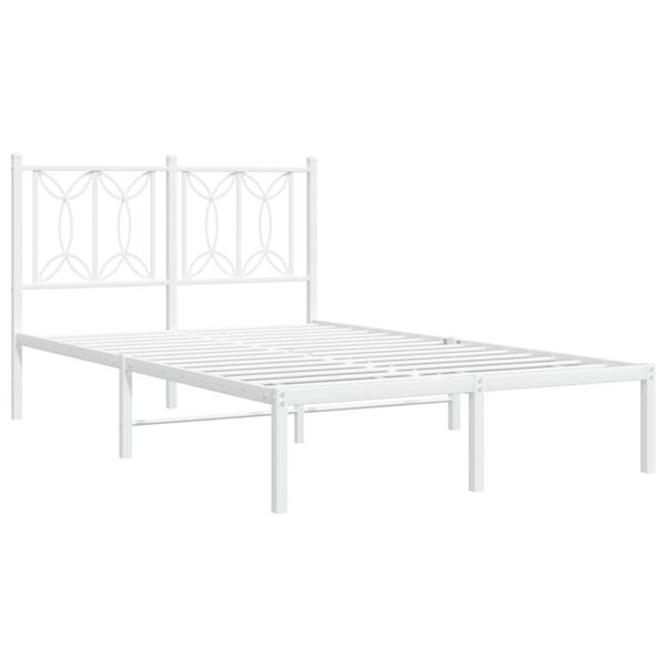 vidaXL Estructura cama sin colch&oacute;n con cabecero metal blanco 120x200cm