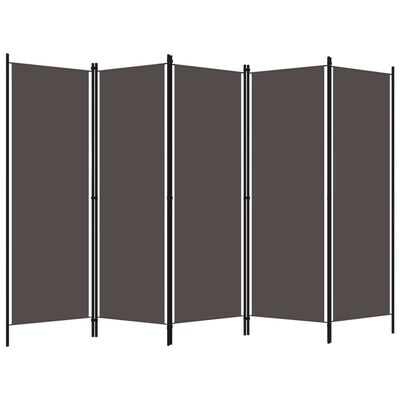vidaXL Biombo divisor de 5 paneles gris antracita 250x180 cm