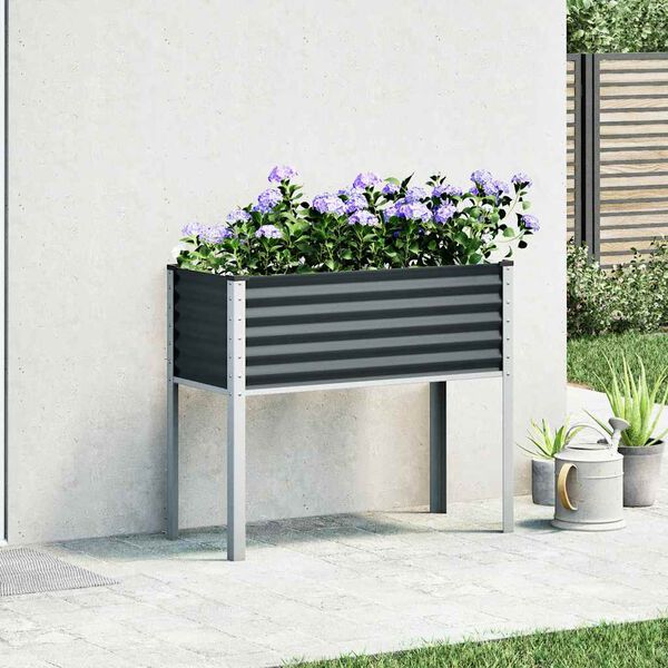 vidaXL Jardinera de acero antracita 100x45x90 cm