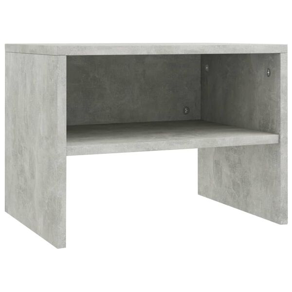vidaXL Mesita de noche madera contrachapada gris hormig&oacute;n 40x30x30 cm
