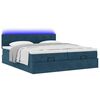 vidaXL Cama otomana con colchones y luces LED azul oscuro 200x200 cm