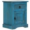 vidaXL Mesita de noche de madera maciza de mango azul 40x30x50 cm