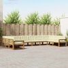 vidaXL Conjunto de sof&aacute;s de exterior con coj&iacute;n 10 pcs Natural y Crema