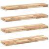 vidaXL Estantes flotantes 4 uds madera acacia sin tratar 80x20x4 cm