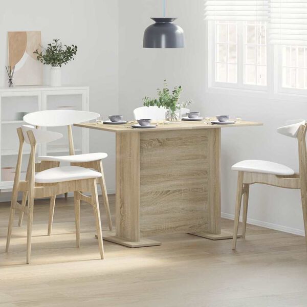 vidaXL Mesa de comedor madera contrachapada roble sonoma 110x60x75cm
