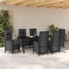 vidaXL Conjunto de Comedor de Jard&iacute;n 7 pcs Negro rat&aacute;n sint&eacute;tico