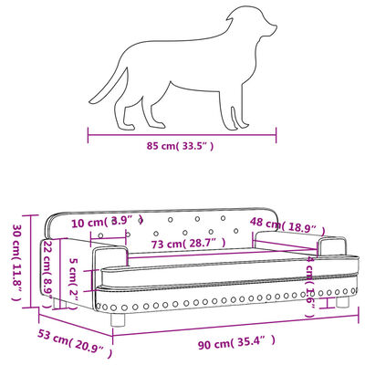 vidaXL Cama para perros de terciopelo marrón 90x53x30 cm