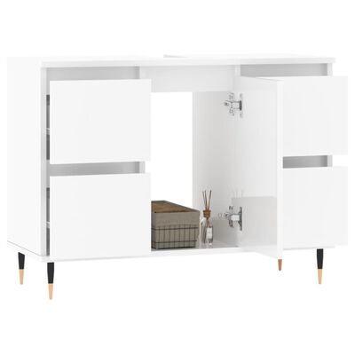 vidaXL Mueble de baño madera de ingeniería blanco brillo 80x33x60 cm