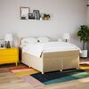 vidaXL Cama box spring con colch&oacute;n tela color crema 160x200 cm