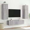 vidaXL Mueble de TV de pared con luces LED gris Sonoma 80x35x41 cm