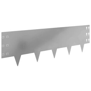 vidaXL Borde de C&eacute;sped 20 uds. 100 x 30 cm Acero Plateado