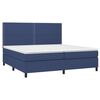 vidaXL Cama box spring colch&oacute;n y luces LED tela azul 200x200 cm