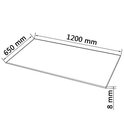 vidaXL Tablero de mesa de cristal templado cuadrado 1200x650 mm