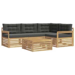 vidaXL Conjunto de sof&aacute;s de exterior 6 uds. Blanco y Antracita