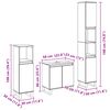 vidaXL Juego de muebles de ba&ntilde;o Montaje en la pared 3 pcs Roble Negro