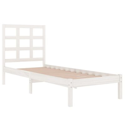 vidaXL Estructura de cama madera maciza de pino blanco 100x200 cm
