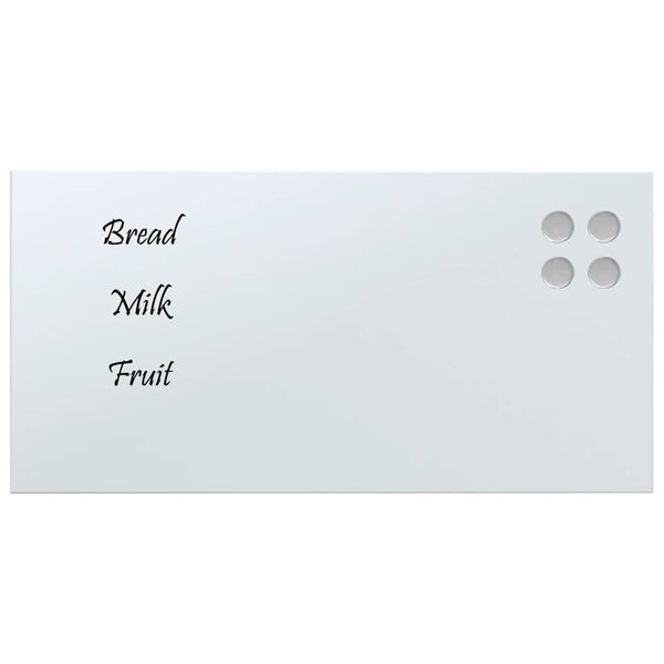 vidaXL Pizarra magn&eacute;tica de pared vidrio templado blanco 60x30 cm