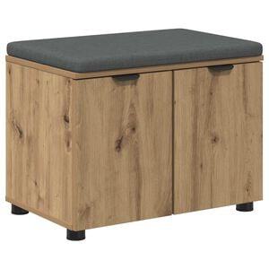 vidaXL Banco de entrada Roble artisan 60 x 38 x 46 cm